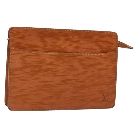 LOUIS VUITTON Epi Pochette Homme Bag Brown Zipangu Gold M52528 LV Auth 138621 - Picture 1 of 16